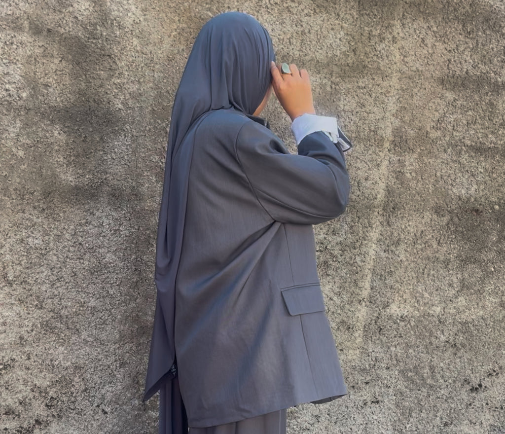 Blazer gris oversize