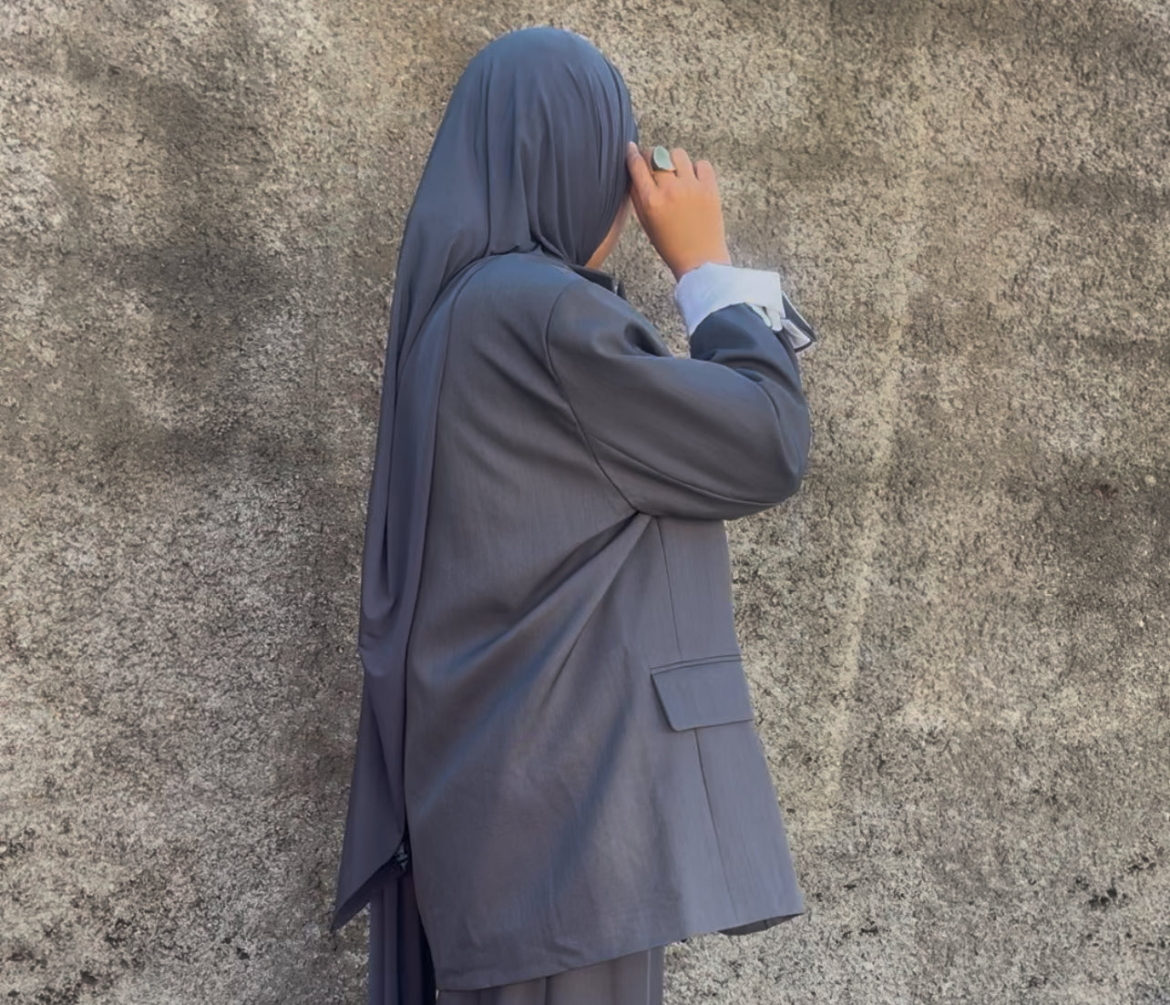 Blazer gris oversize