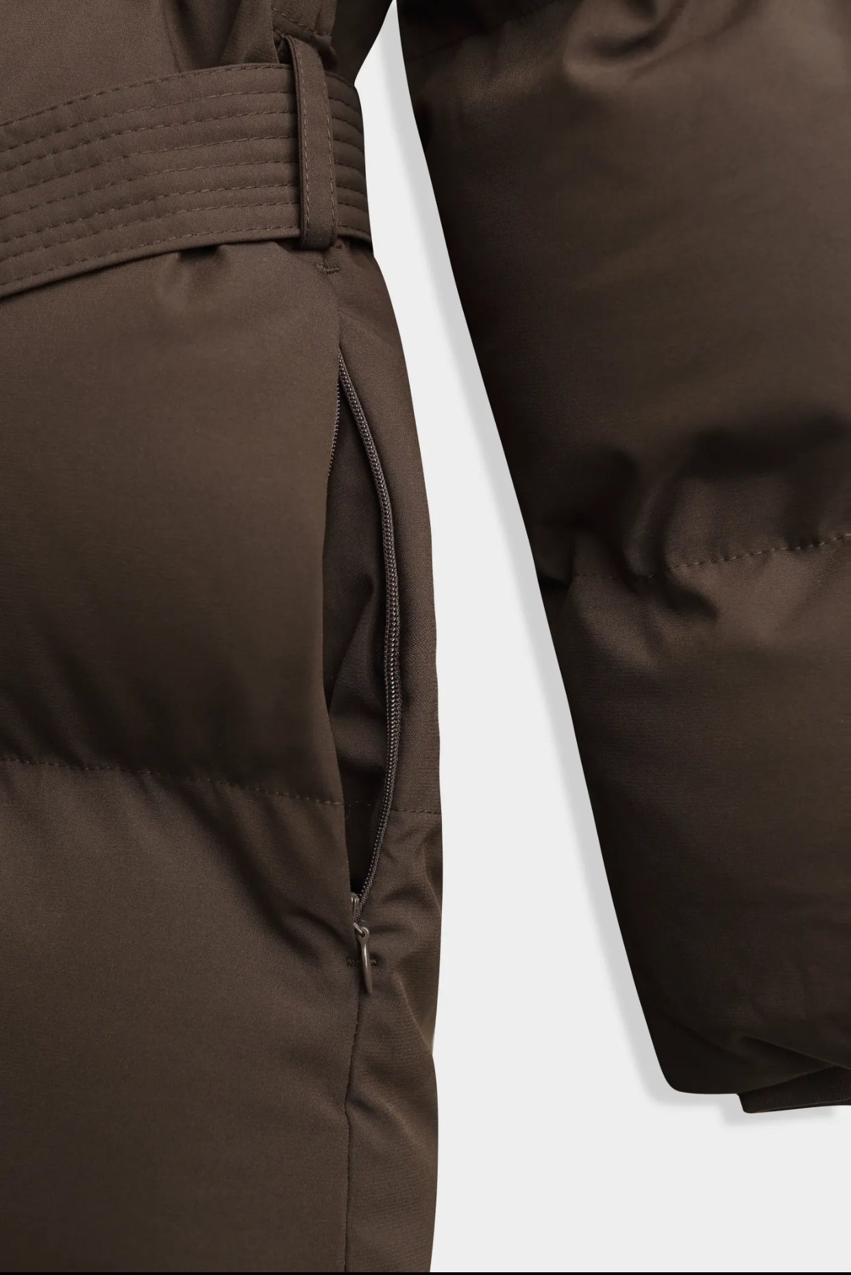 Doudoune à capuche marron