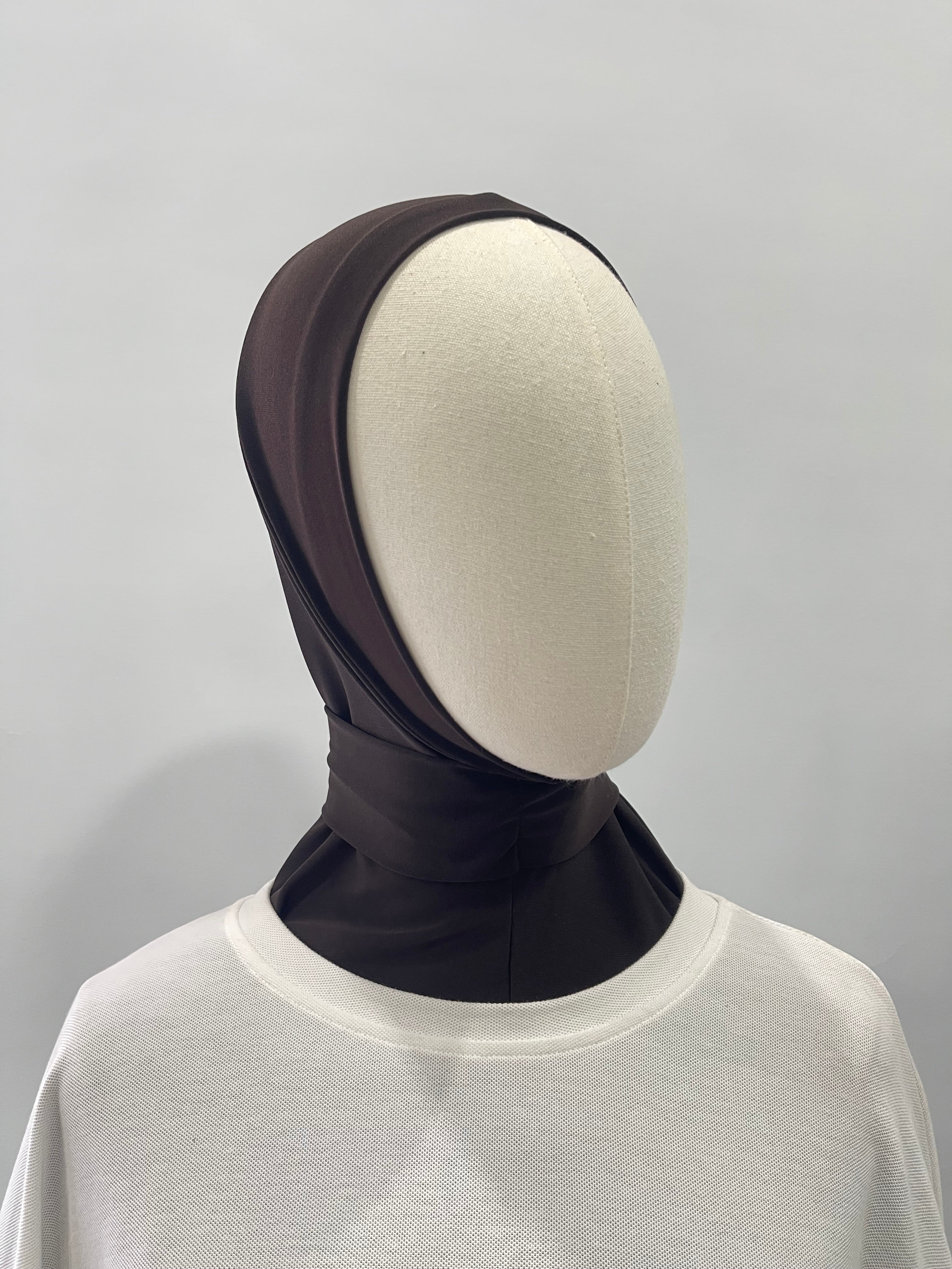 Hijab cagoule marron foncé