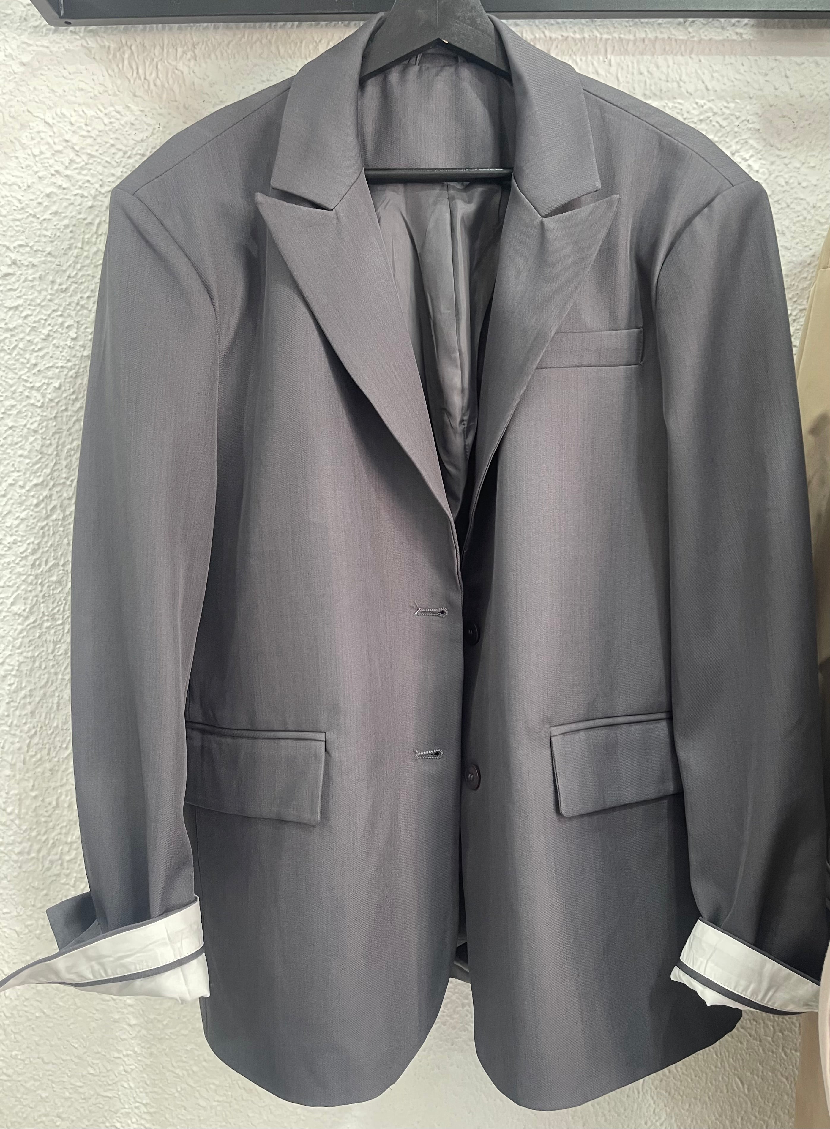 Blazer gris oversize