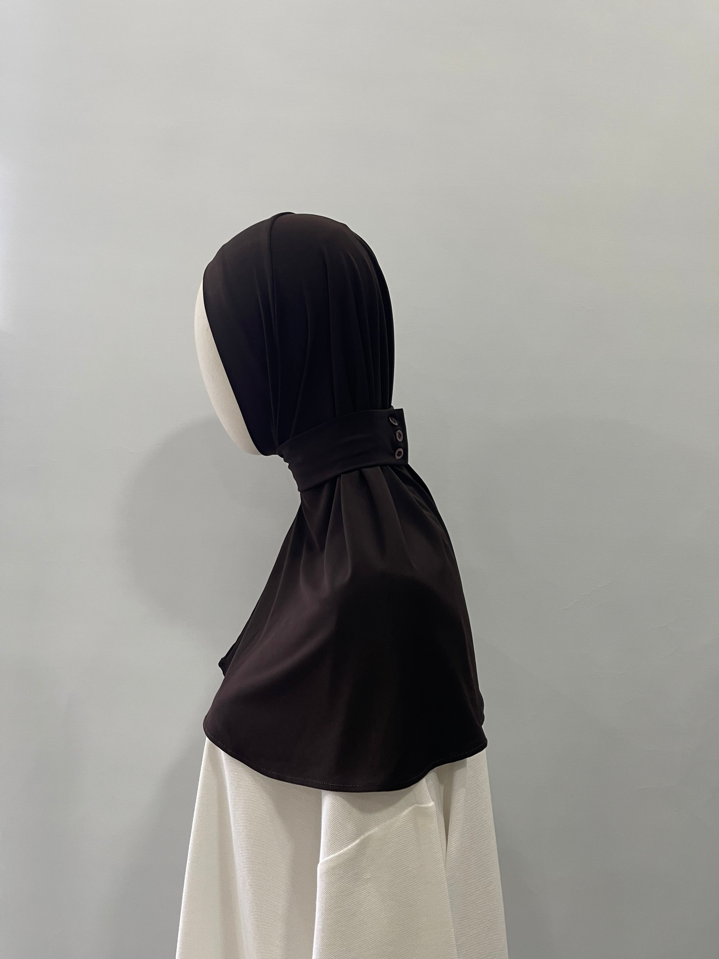Hijab cagoule marron foncé