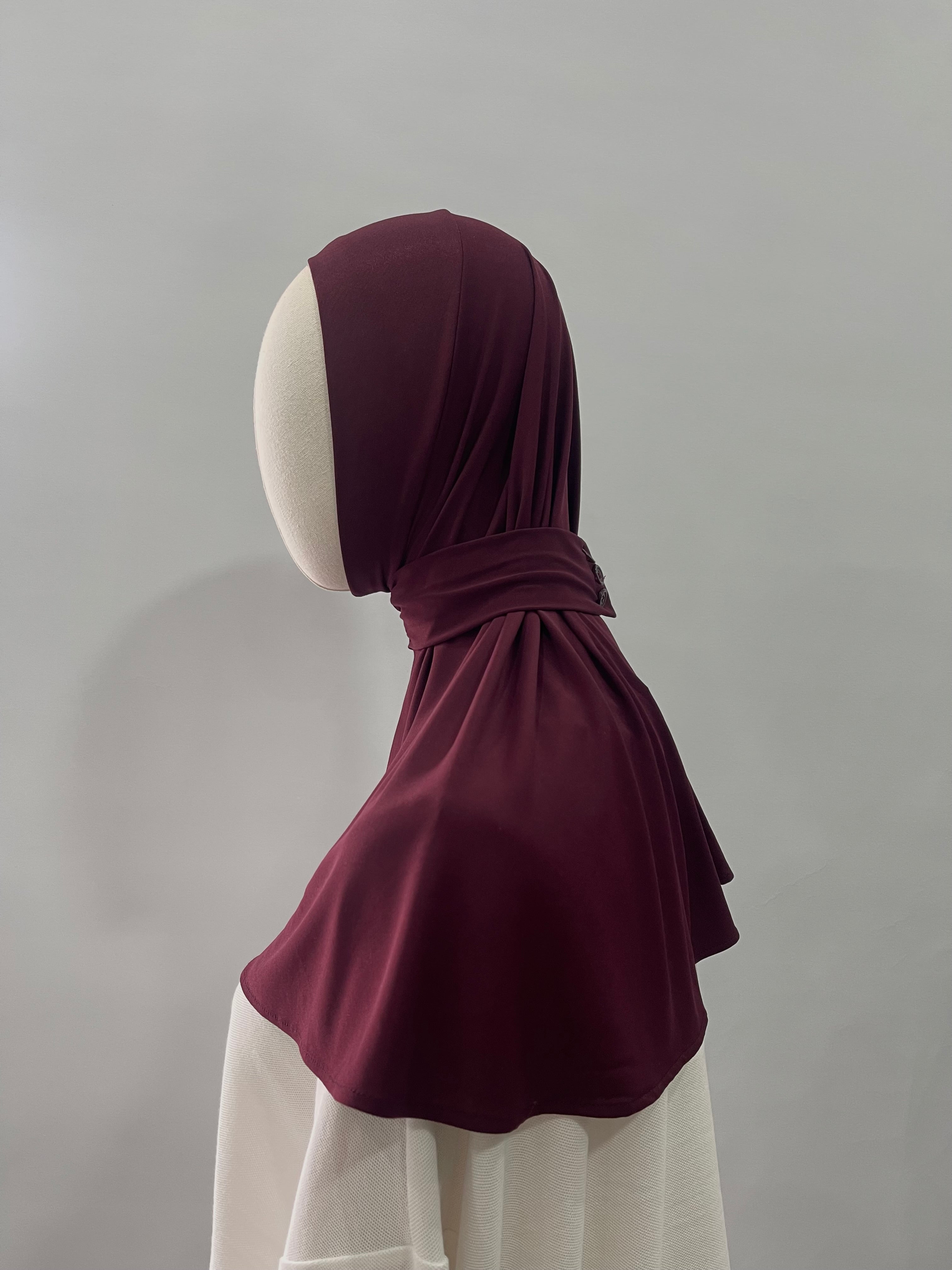 Hijab cagoule prune