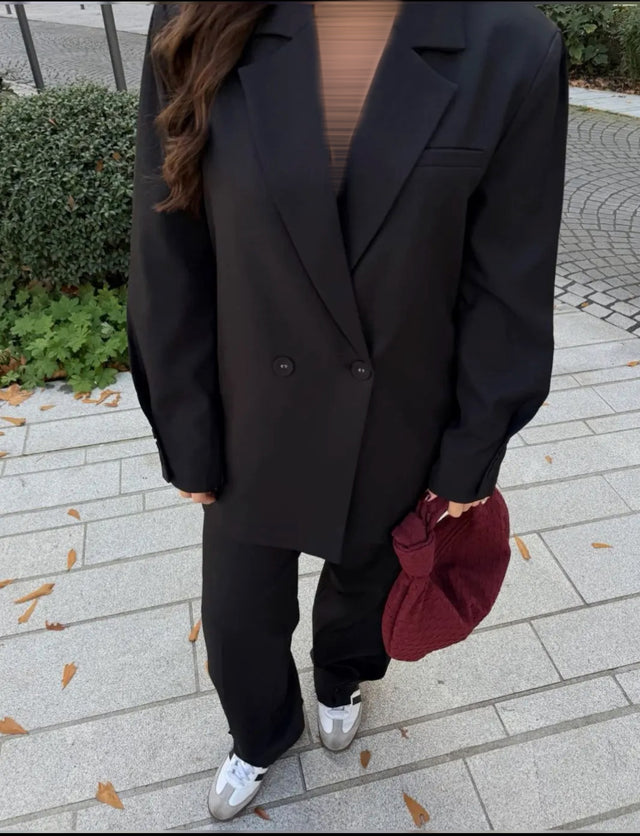 Blazer croisé avec ceinture